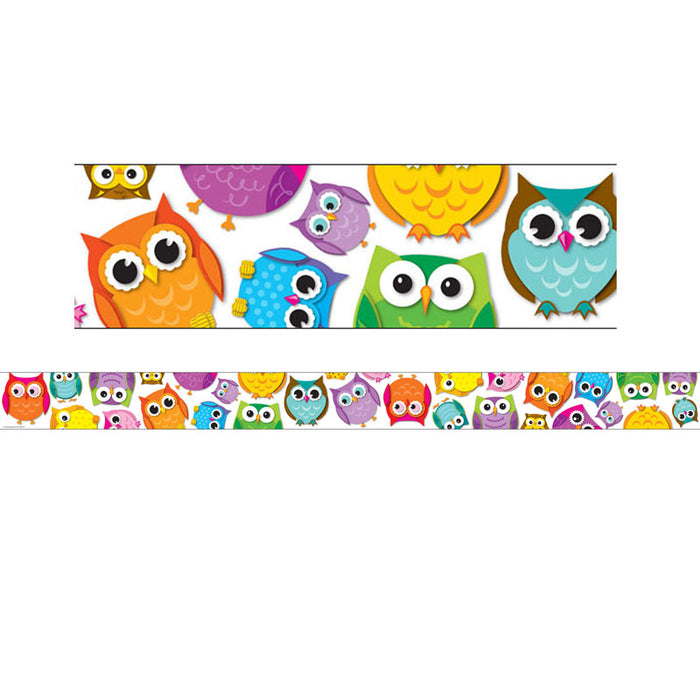 (6 PK) COLORFUL OWLS BORDER