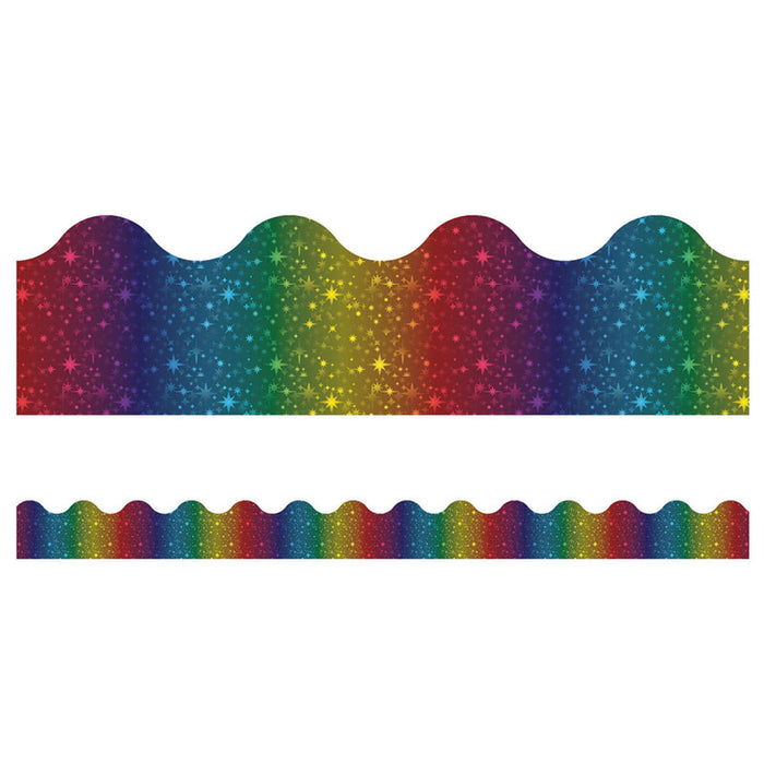 (6 PK) RAINBOW FOIL SCALLOPED