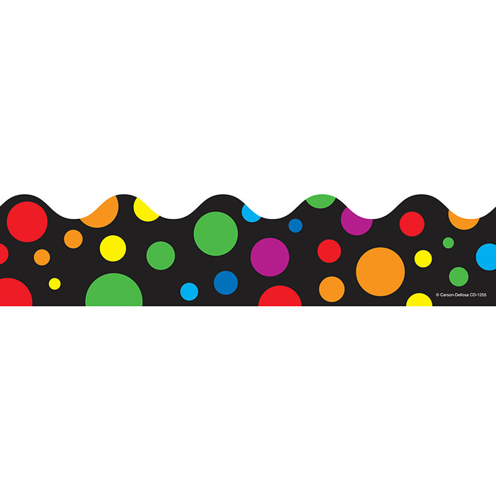 (6 PK) BORDER RAINBOW DOTS STRAIGHT