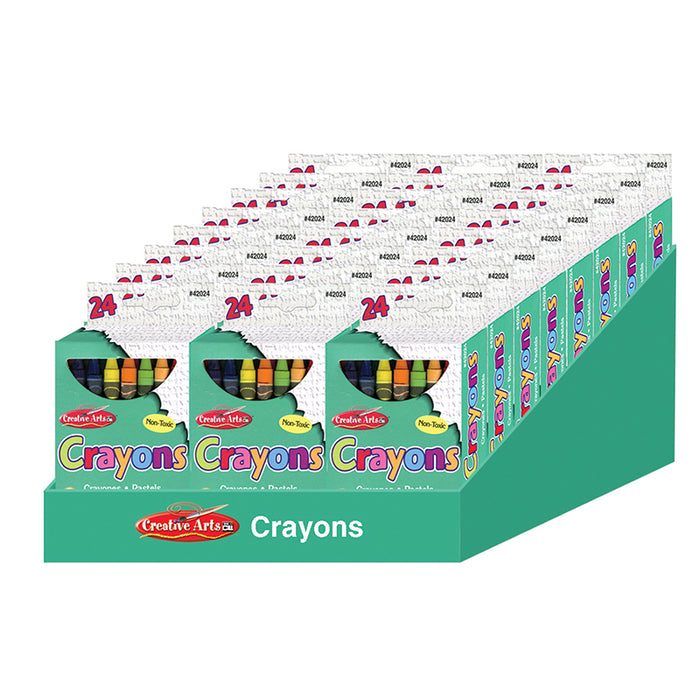 24 BOXES OF 24 CRAYONS ASSTD COLORS