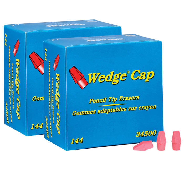 (2 PK) WEDGE PENCIL CAP ERASERS