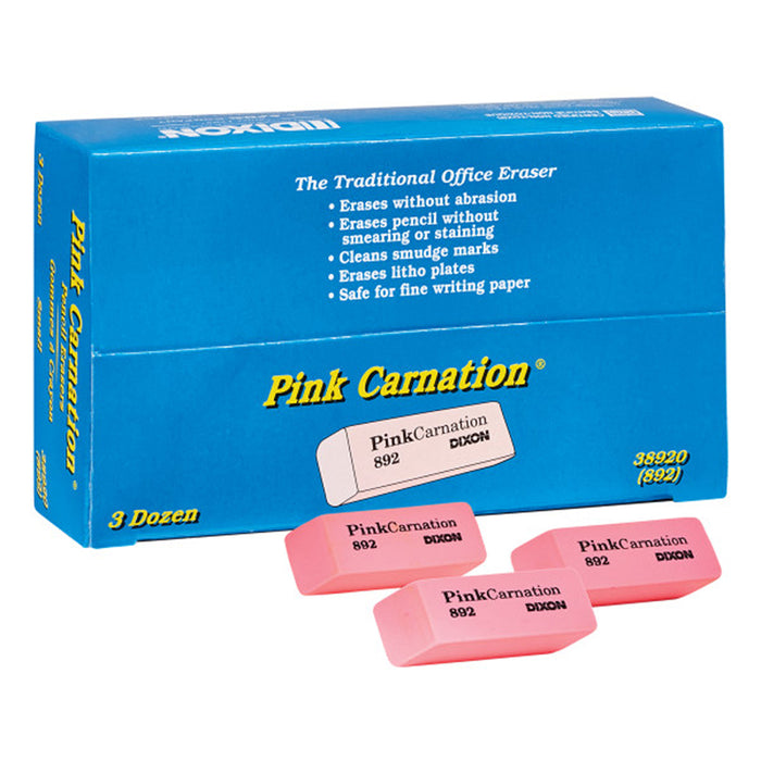 DIXON PINK CARNATION ERASERS SMALL