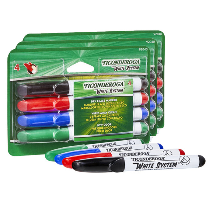 (3 PK) DRY ERASE MARKERS 4 ASSORTED