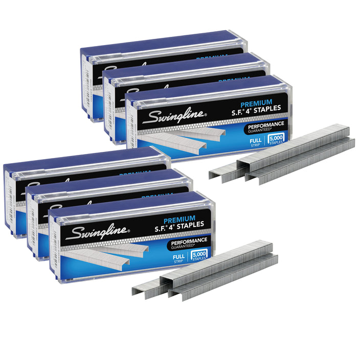 S.F.® 4® Premium Staples, 1-4" Length, 210 Per Strip, 5000 Per Box, 6 Boxes