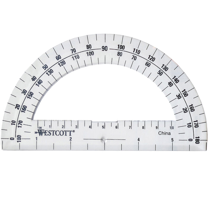 Protractor 6", 180 degree, Clear, Pack of 36