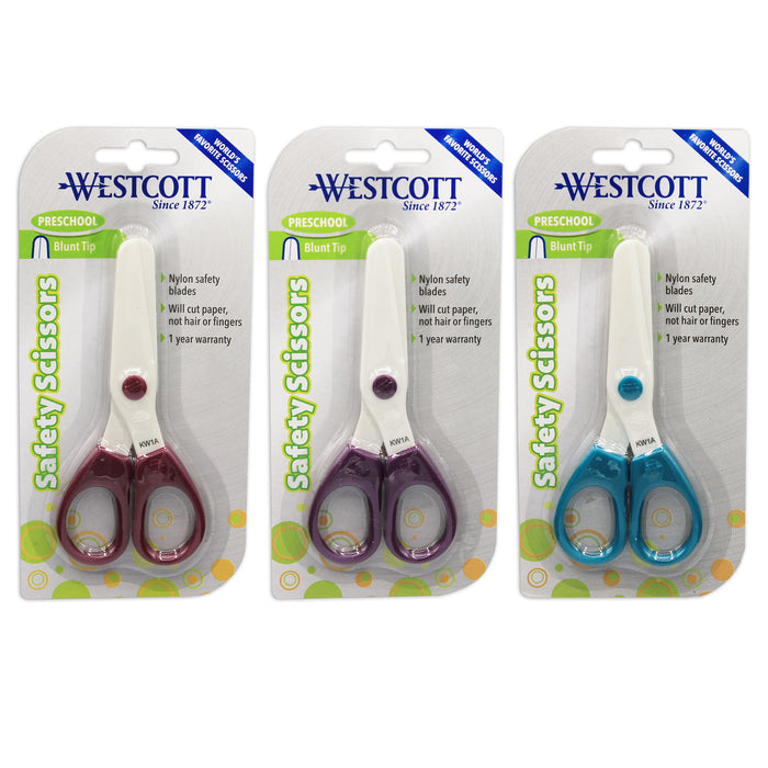 All Nylon Child Safety Scissors, 5" Blunt, Colors Vary, Pack of 12
