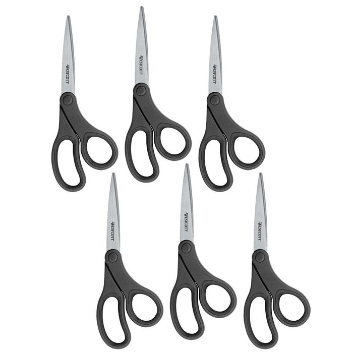 KleenEarth® Basic 8" Scissors, Bent, Pack of 6