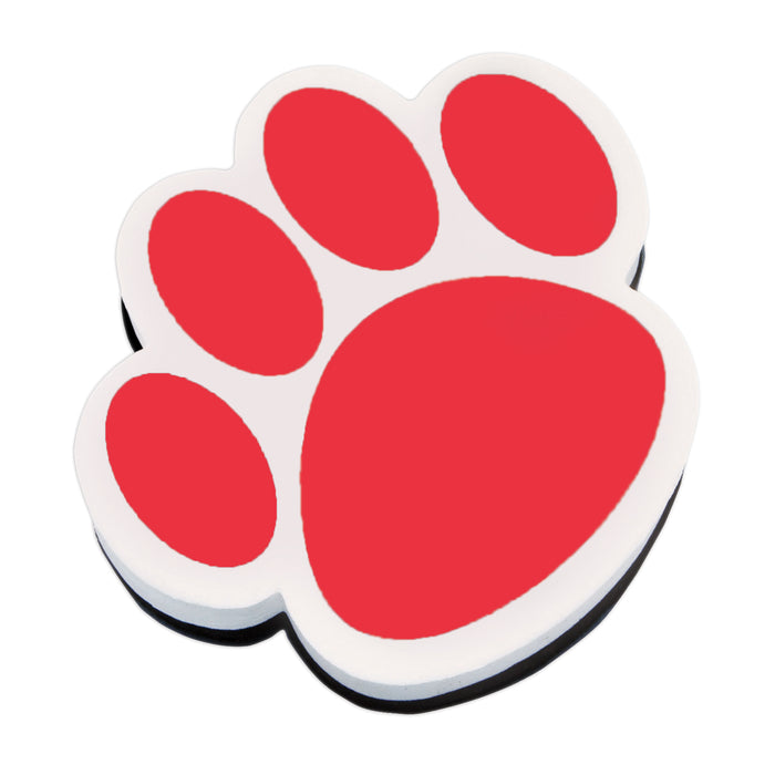 Magnetic Whiteboard Eraser, Red Paw, Pack of 6