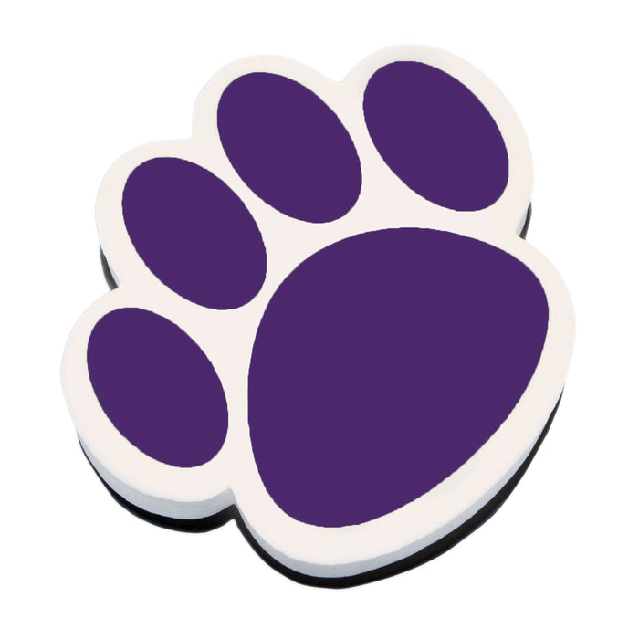 Magnetic Whiteboard Eraser, Purple Paw, Pack of 6