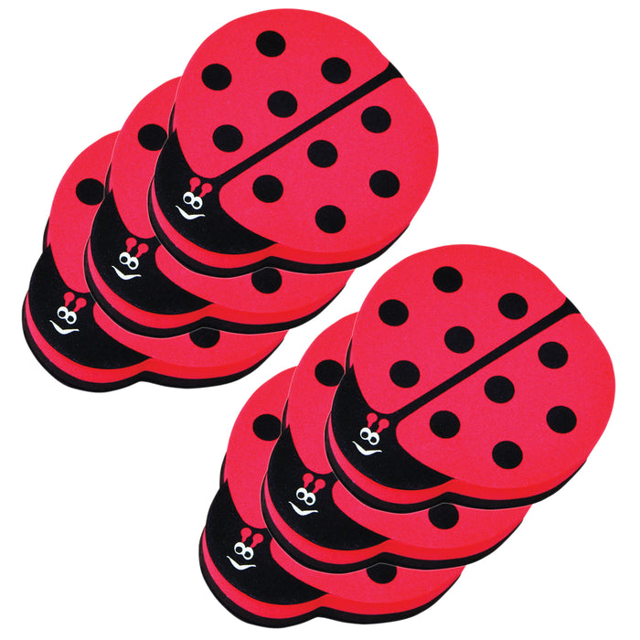 Magnetic Whiteboard Eraser, Ladybug, Pack of 6