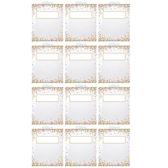 Hanging Confetti Pattern Storage-Book Bag, 10.5" x 12.5", Pack of 12