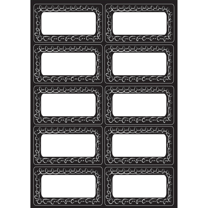 Die-Cut Magnetic Chalk Loop Labels-Nameplates, 10 Per Pack, 6 Packs