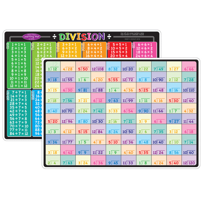Smart Poly® Math Mats Learning Mats 12" x 17", Set of 4