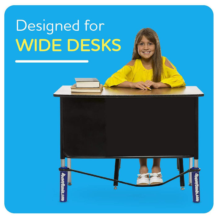 Bouncybands® for Extra-Wide School Desks, Blue Tubes