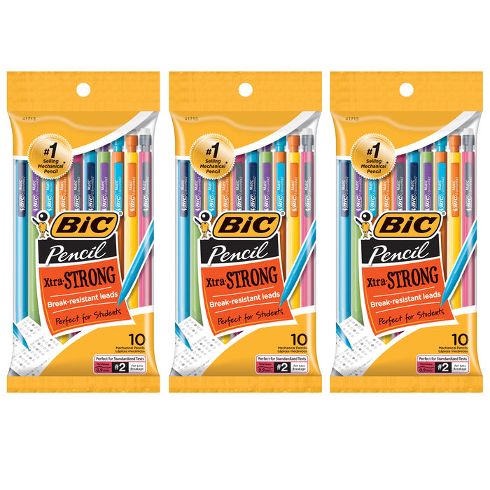 Mechanical Pencils, 0.9mm, 10 Per Pack, 3 Packs