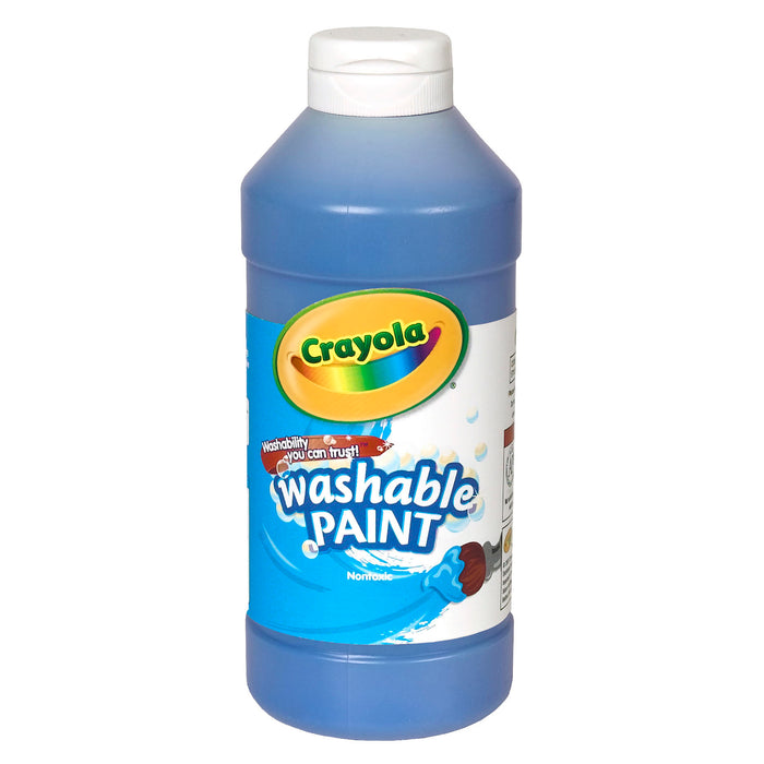 Washable Paint, Blue, 16 oz. Bottles, Pack of 6