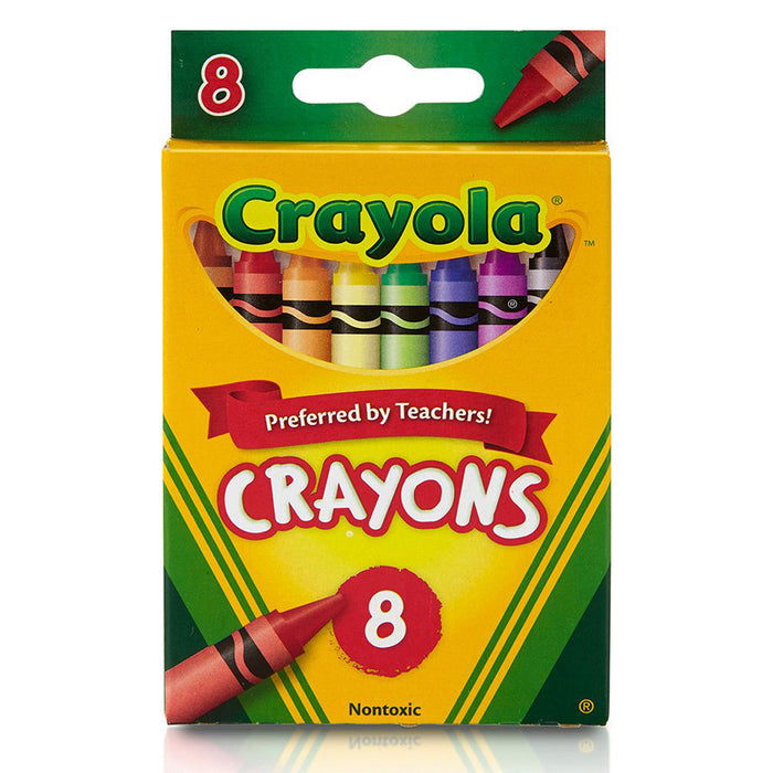 Crayons, Regular Size, 8 Colors Per Box, 24 Boxes
