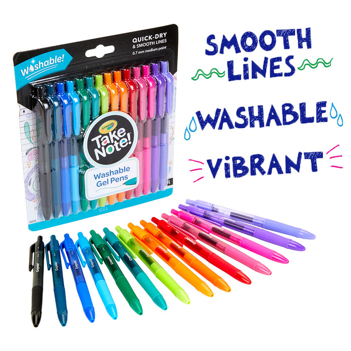 14 CT TAKE NOTE WASHABLE GEL PENS