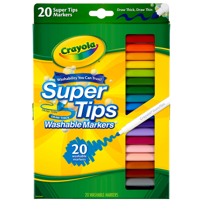 Washable Super Tips Markers, 20 Per Box, 6 Boxes