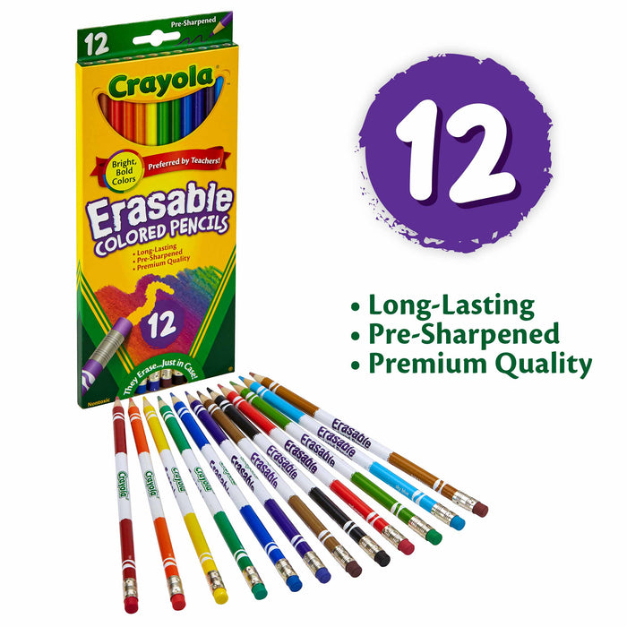 Erasable Colored Pencils, 12 Per Box, 6 Boxes