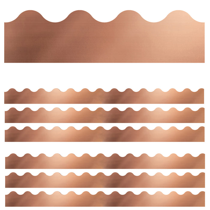 (6 PK) ROSE GOLD FOIL SCALLOPED