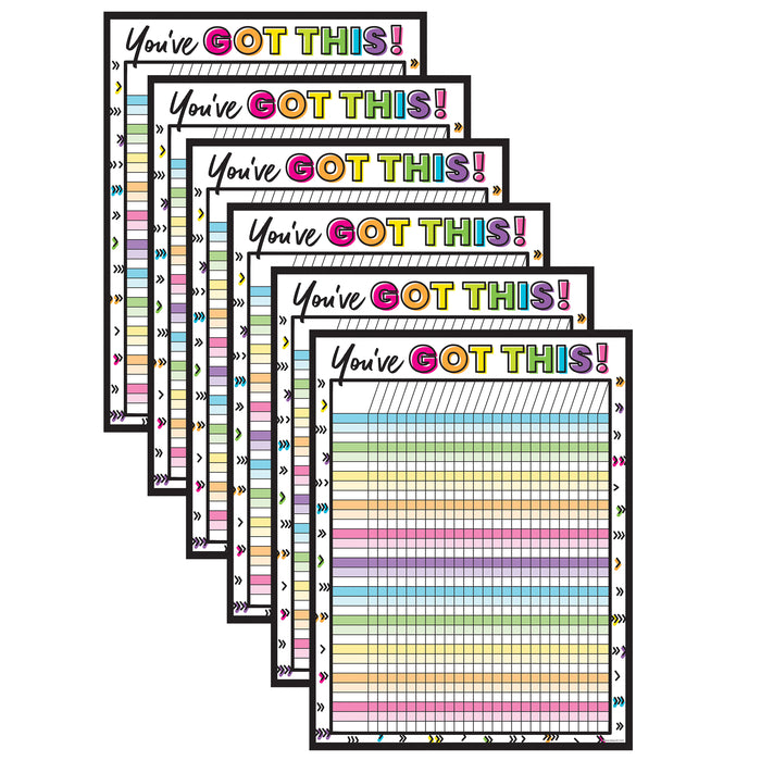 Kind Vibes Incentive Chart, 17" x 22", Pack of 6