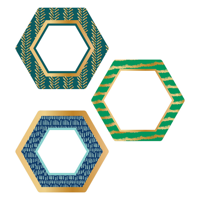 (3 PK) HEXAGONS WITH GOLD FOIL
