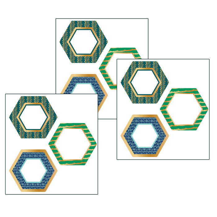 (3 PK) HEXAGONS WITH GOLD FOIL