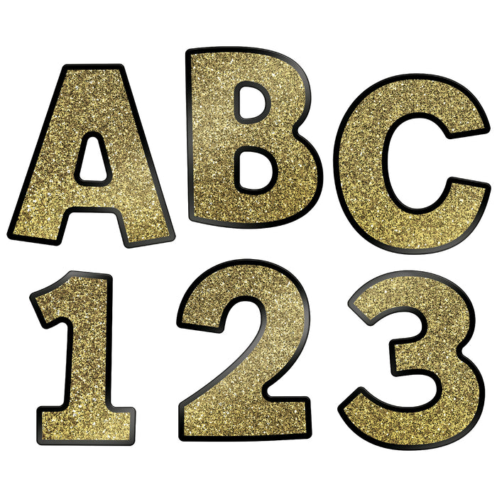 Sparkle + Shine Gold Glitter Combo Pack EZ Letters, 4-inch, 219 Pieces Per Pack, 2 Packs