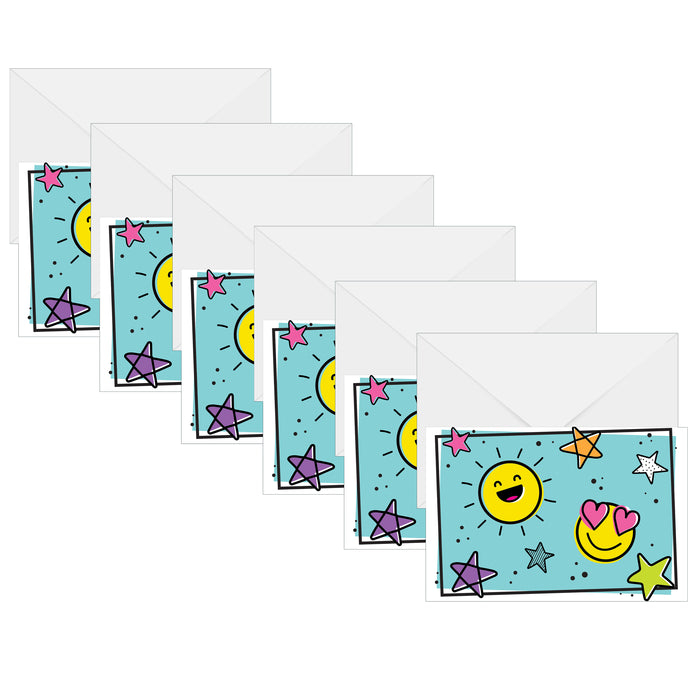Kind Vibes Note Cards with Envelopes, 10 Per Pack, 6 Packs