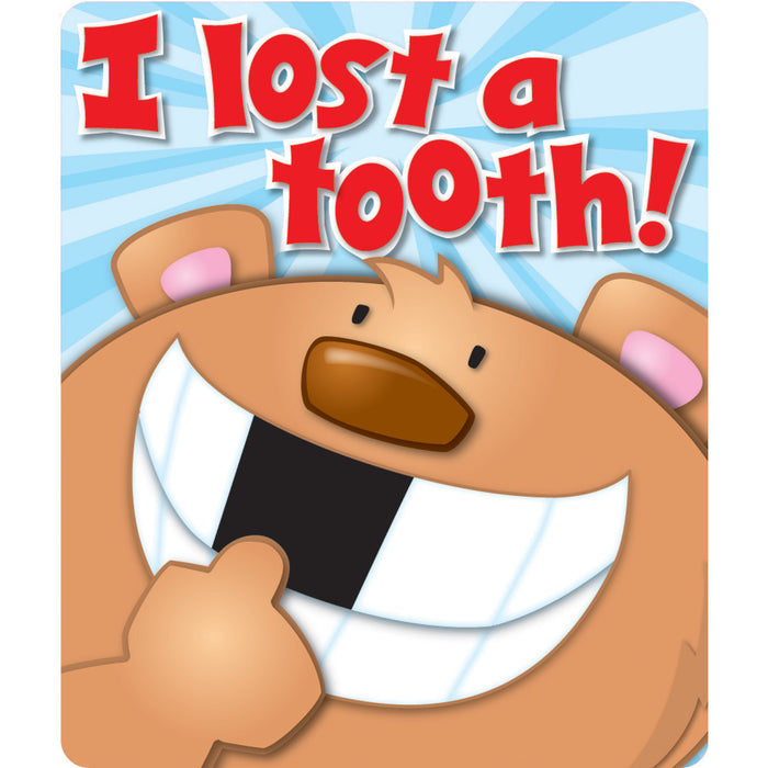 I Lost a Tooth Motivational Stickers, 24 Per Pack, 12 Packs