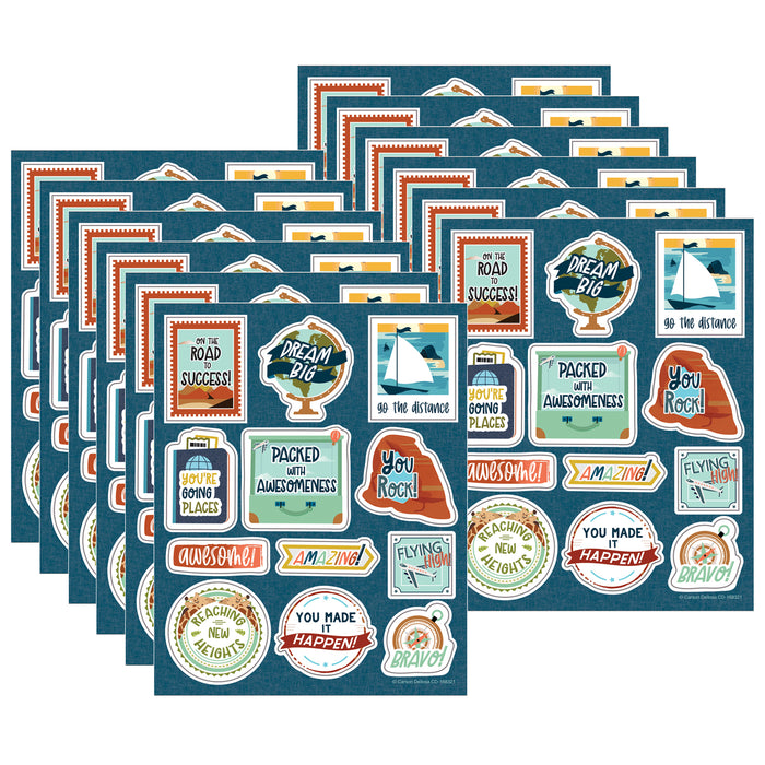 Let's Explore Motivators Motivational Stickers, 72 Per Pack, 12 Packs