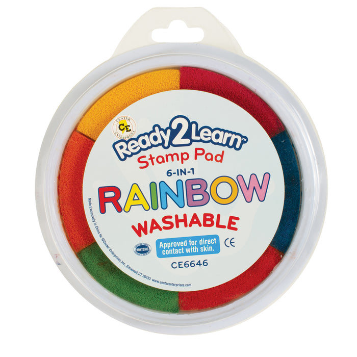 Jumbo 6-in-1 Circular Washable Stamp Pad, Rainbow, Pack of 3