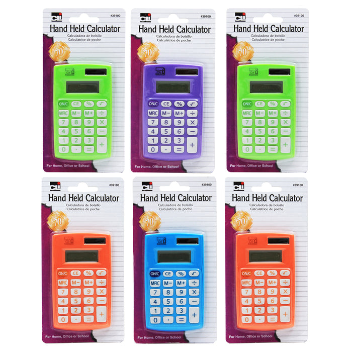 Primary Calculator Single 8 Digit Display, Pack of 6