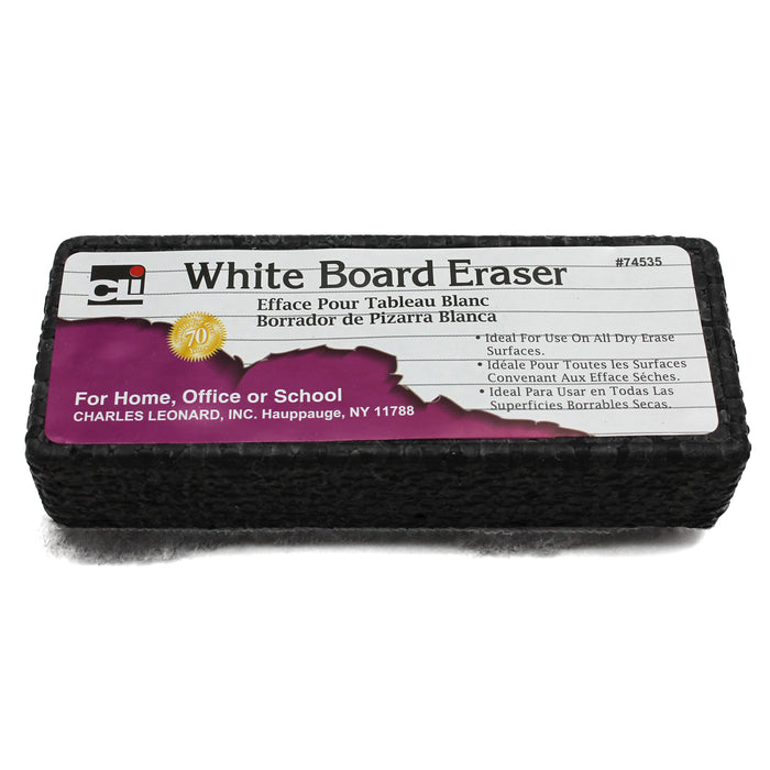 Whiteboard Eraser, Felt-Foam, Gray and Black, Pack of 6