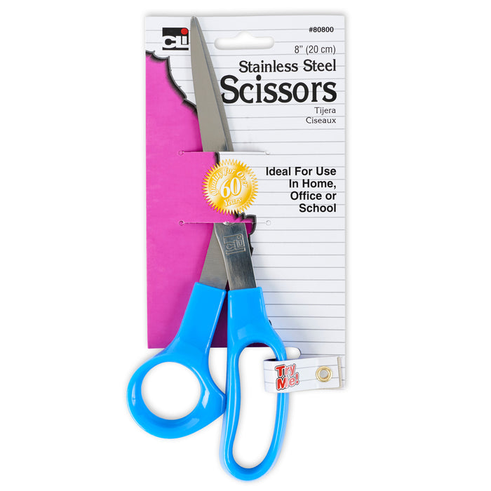 Stainless Steel Scissors, 8", Pack of 24