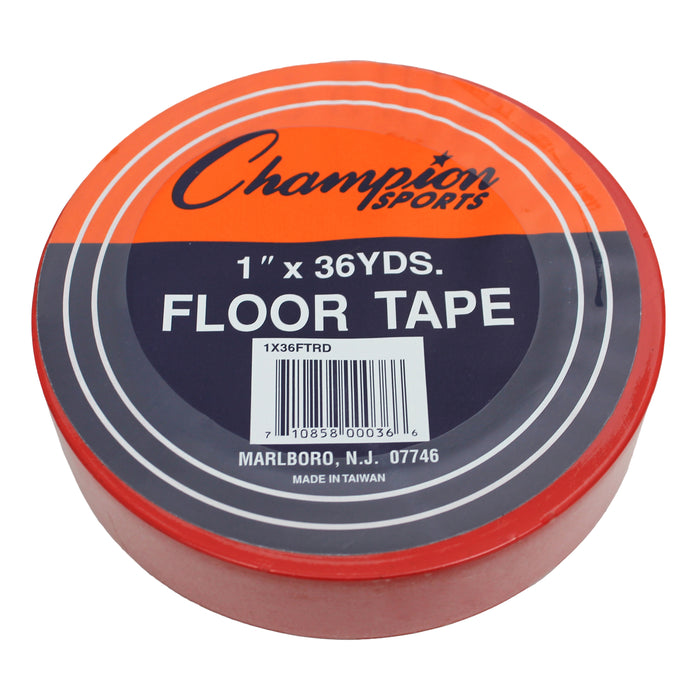 Floor Marking Tape, 1" x 36 yd, Red, 6 Rolls
