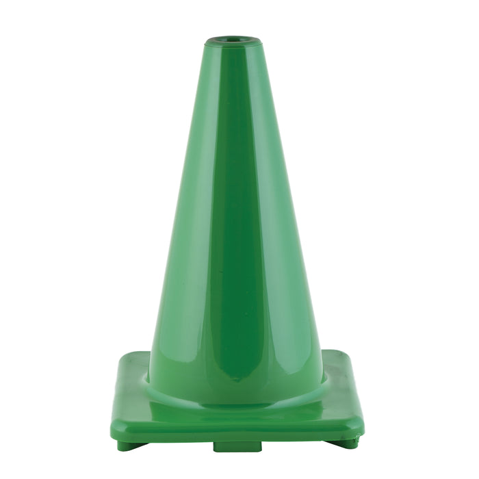 Hi-Visibility Flexible Vinyl Cone, weighted, 12", Green, Pack of 3