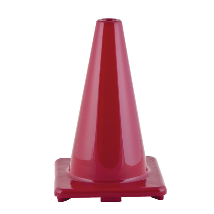 Hi-Visibility Flexible Vinyl Cone, 12", Red, Pack of 3