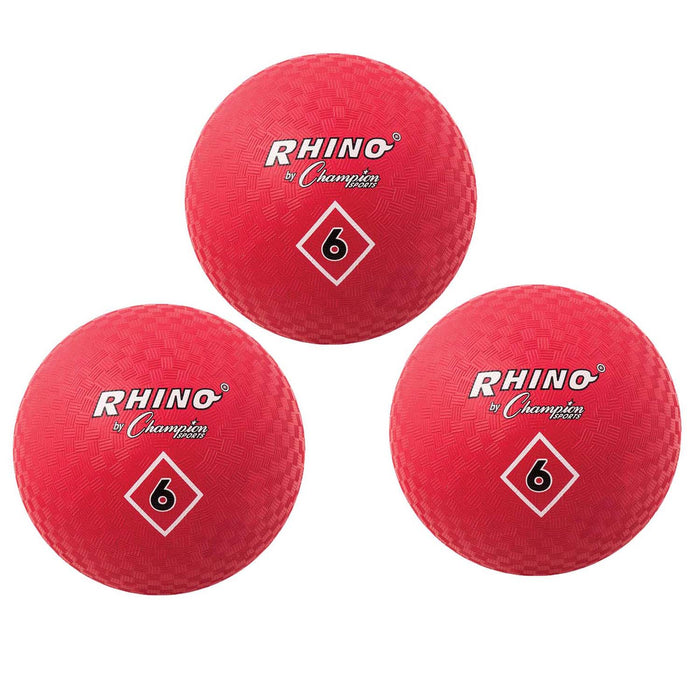 Playground Ball, 6", Red, Pack of 3