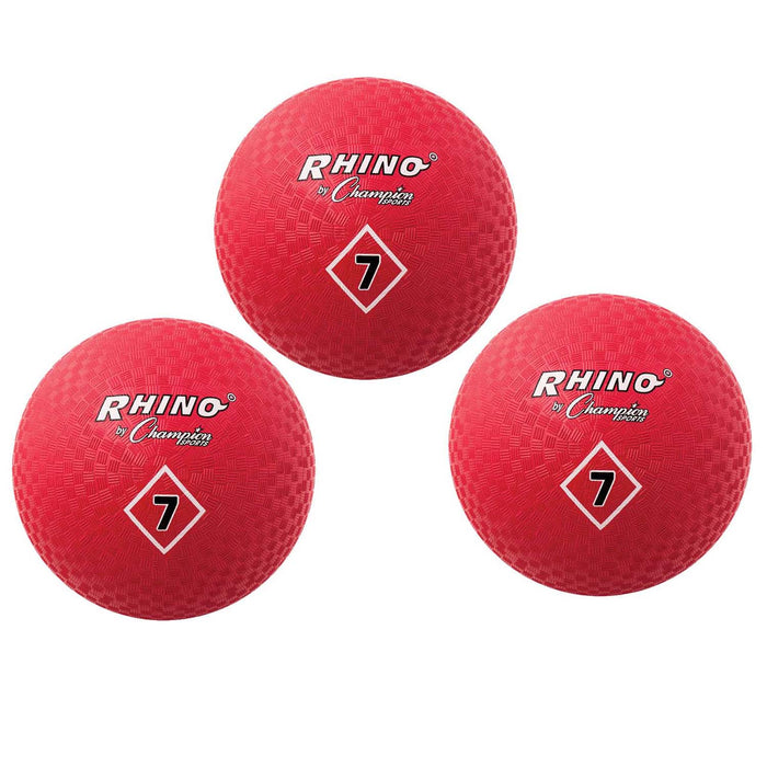 Playground Ball, 7", Red, Pack of 3