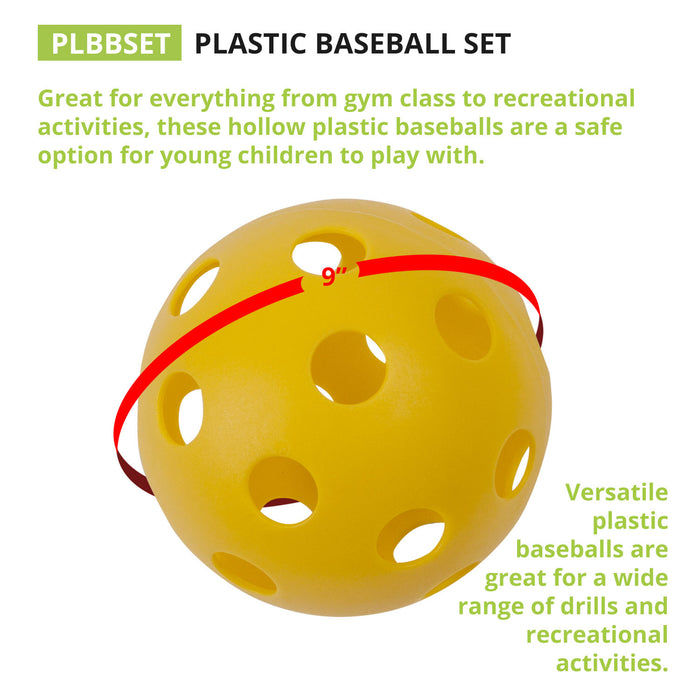 Plastic Baseballs, 6 Per Set, 3 Sets