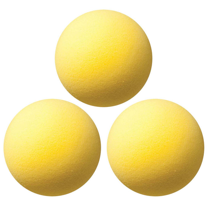 Uncoated Regular Density Foam Ball, 7", Yellow, Pack of 3