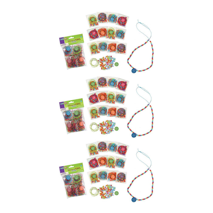 100 Days of School Bead Kit, Assorted Sizes, 12 Kits Per Pack, 3 Packs