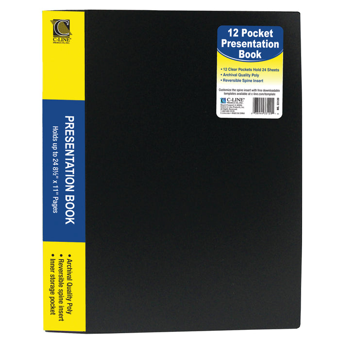 Bound Sheet Protector Presentation Book, 12-Pocket, Pack of 6