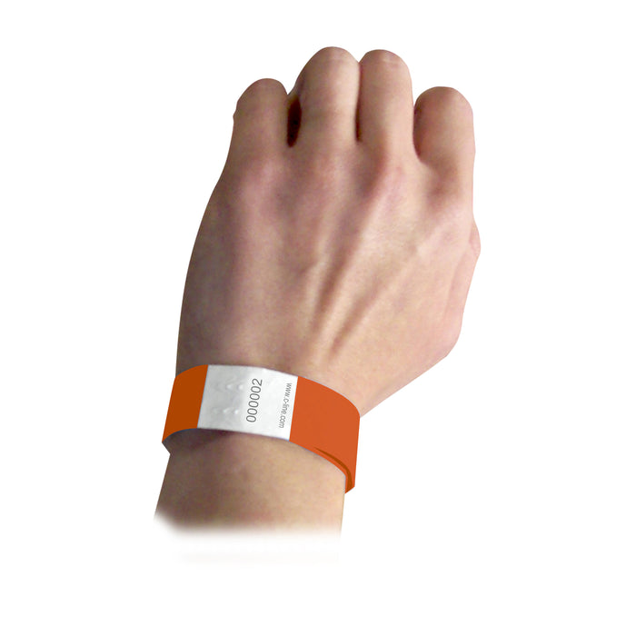 DuPont™ Tyvek® Security Wristbands, Orange, 100 Per Pack, 2 Packs