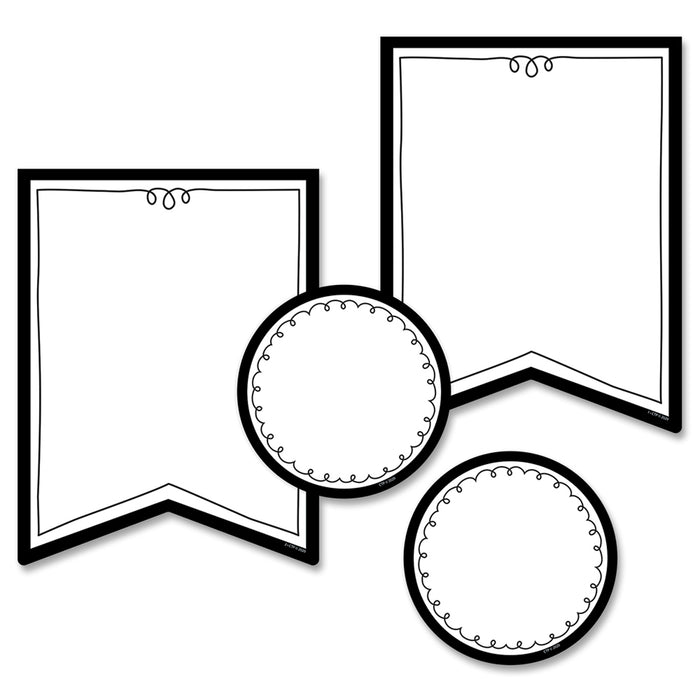 Pennants 6 Inch Designer Cut-Outs, 48 Per Pack, 3 Packs