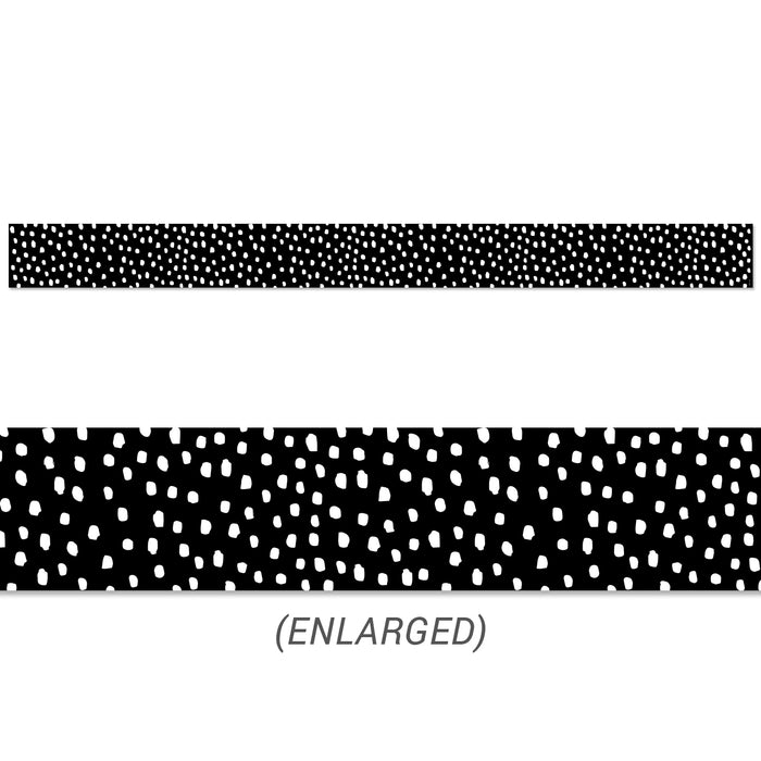 Messy Dots on Black Border, 48 Feet Per Pack, 3 Packs