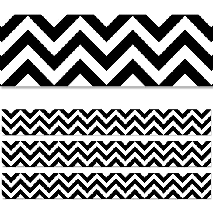 Black Chevron EZ Border, 48 Feet, 3 Packs