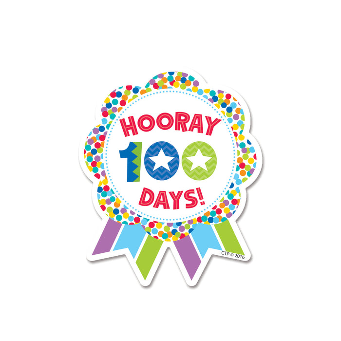 Hooray 100 Days! Ribbon Reward Badge, 36 Per Pack, 6 Packs